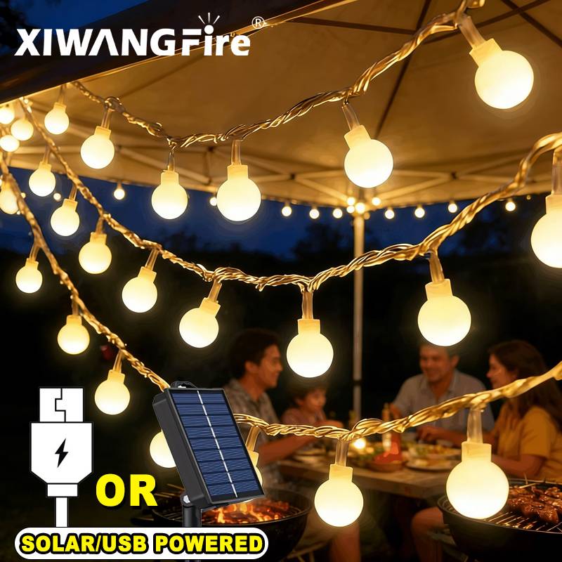 Lighting Decor Room - Guirlandes lumineuses solaires/USB/batterie de 3 à