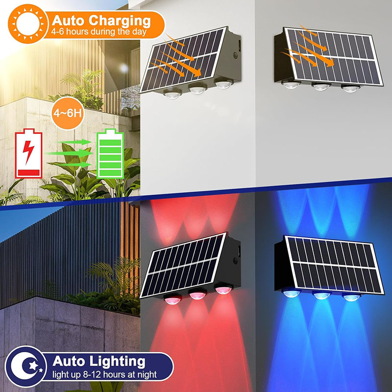 Garage Lighting Decor - Lampes solaires extérieures pour clôture, éclairage