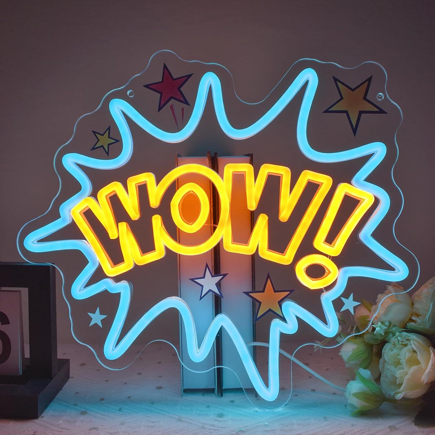 Lighting Decor Wow - WOW Neon Sign – Lumières LED