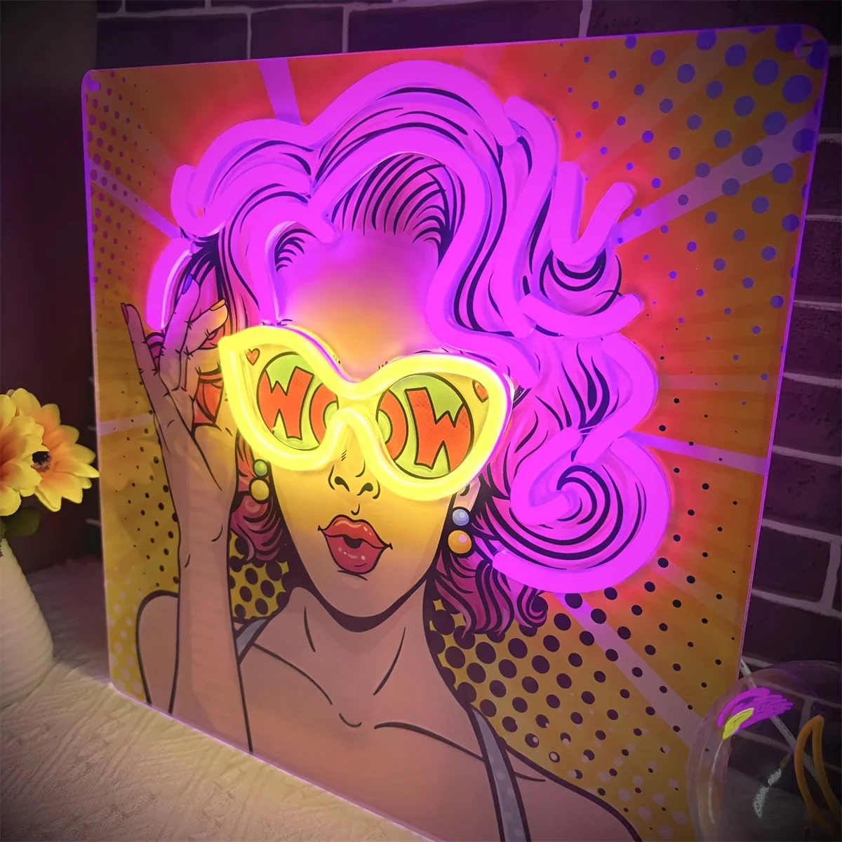 Lighting Decor Wow - Wow Lady Pop Art LED enseigne
