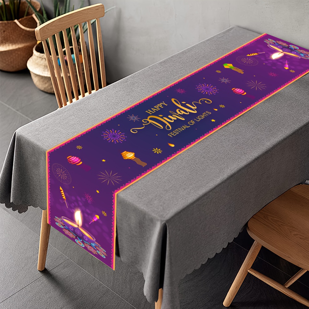 Lighting Decoration For Diwali - Chemin de table en lin pour