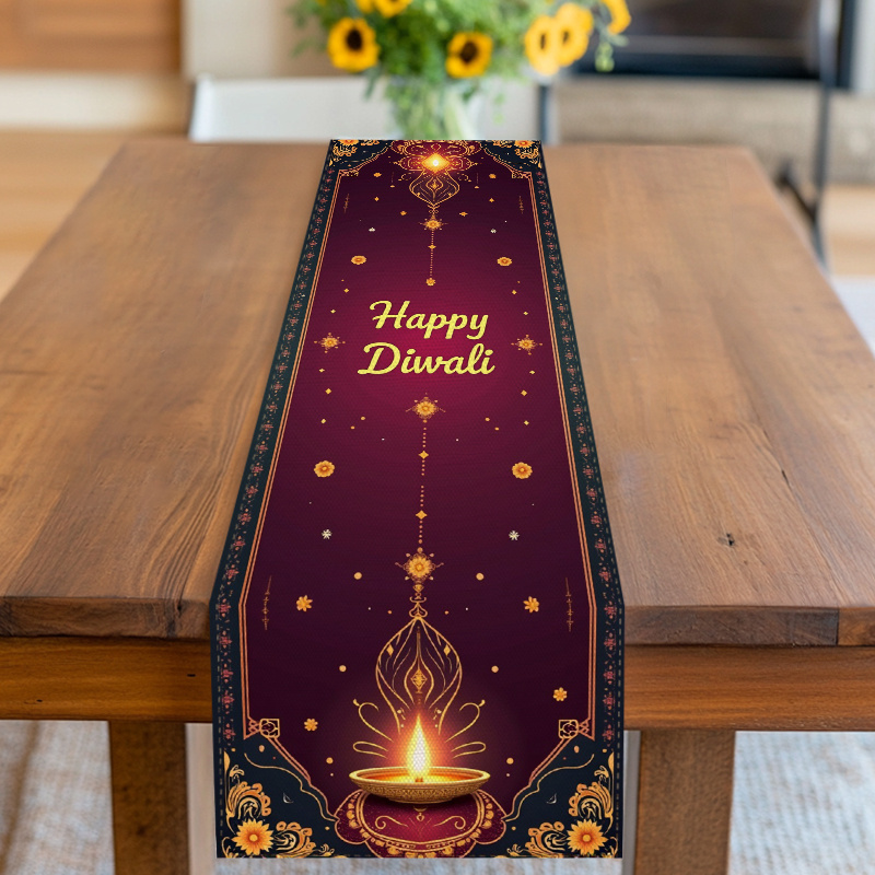 Lighting Decoration For Diwali - Chemin de table en lin pour
