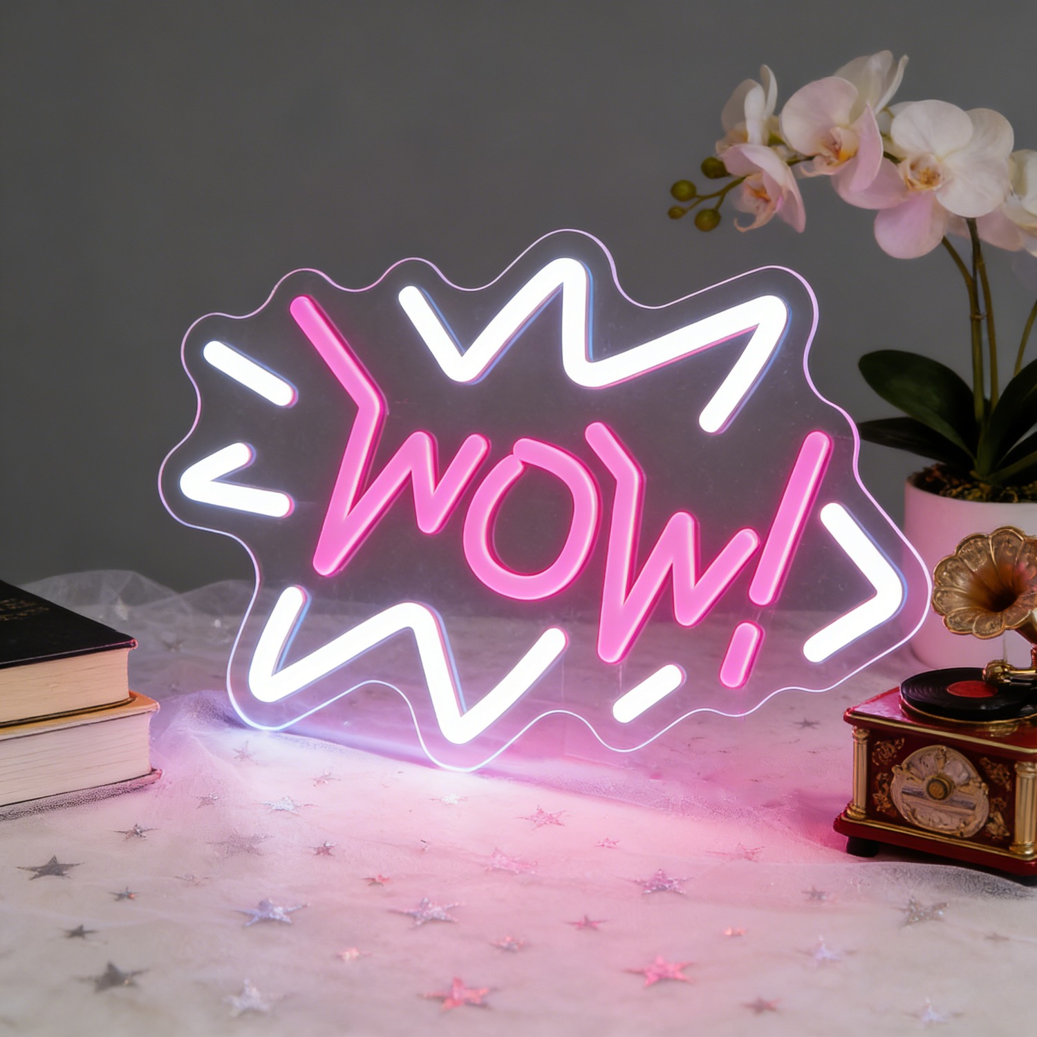 Lighting Decor Wow - Enseigne néon LED Wow Pop Art,