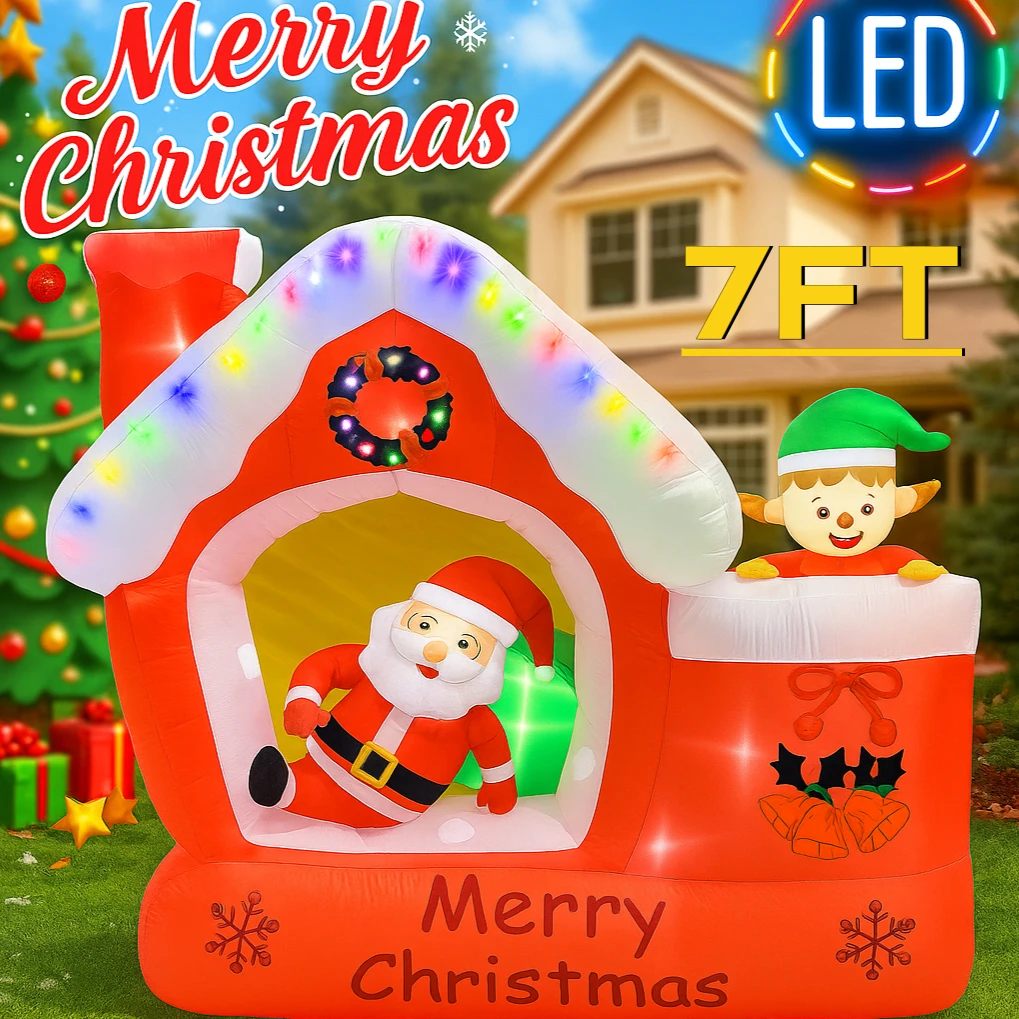 Santa'S Elves Holiday Lighting & Decor Llc - Jouet gonflable géant de noël de