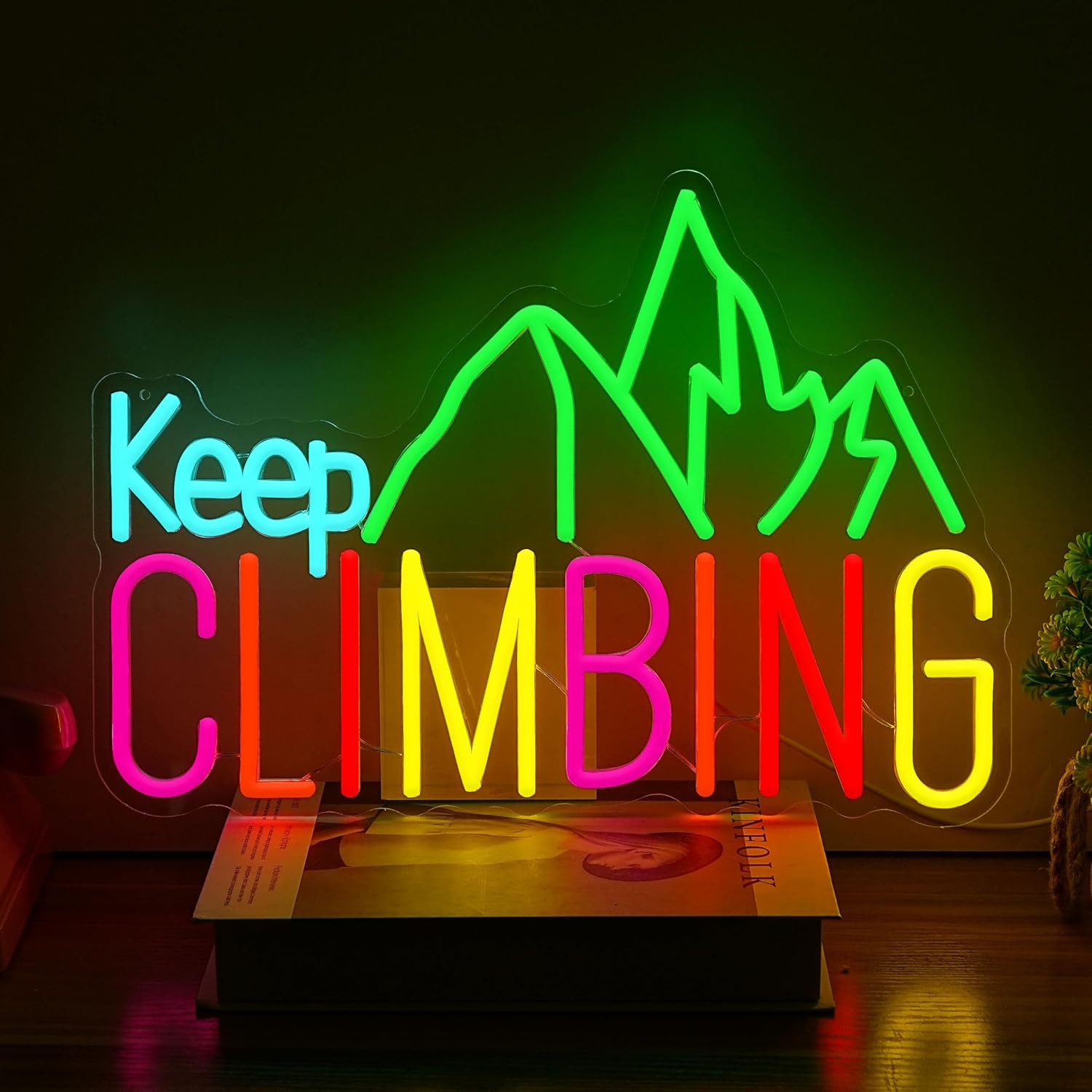 Lighting Decor For Bedroom - Enseigne néon « Keep Climbing »