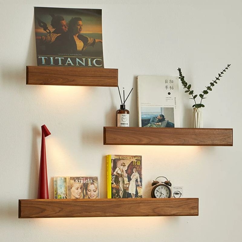 Lighting And Decor Magazine - Étagère murale en bois massif, organiseur
