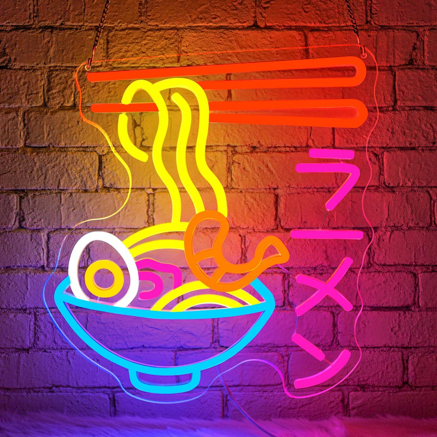 Lighting Decor Room - Enseigne néon LED Ramen, motif bol