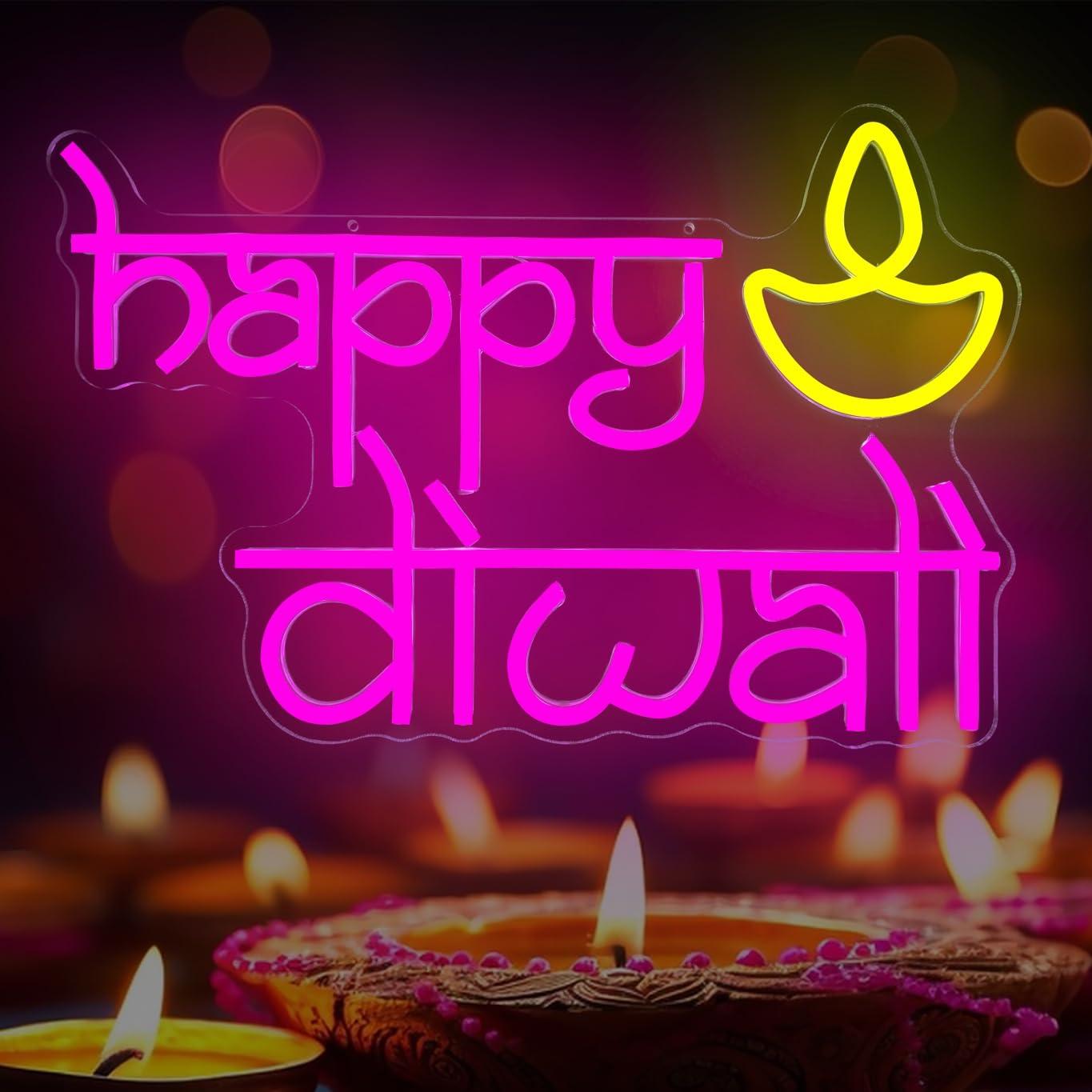 Panneau néon Joyeux Diwali, al - Lighting Decoration For Diwali avis et prix