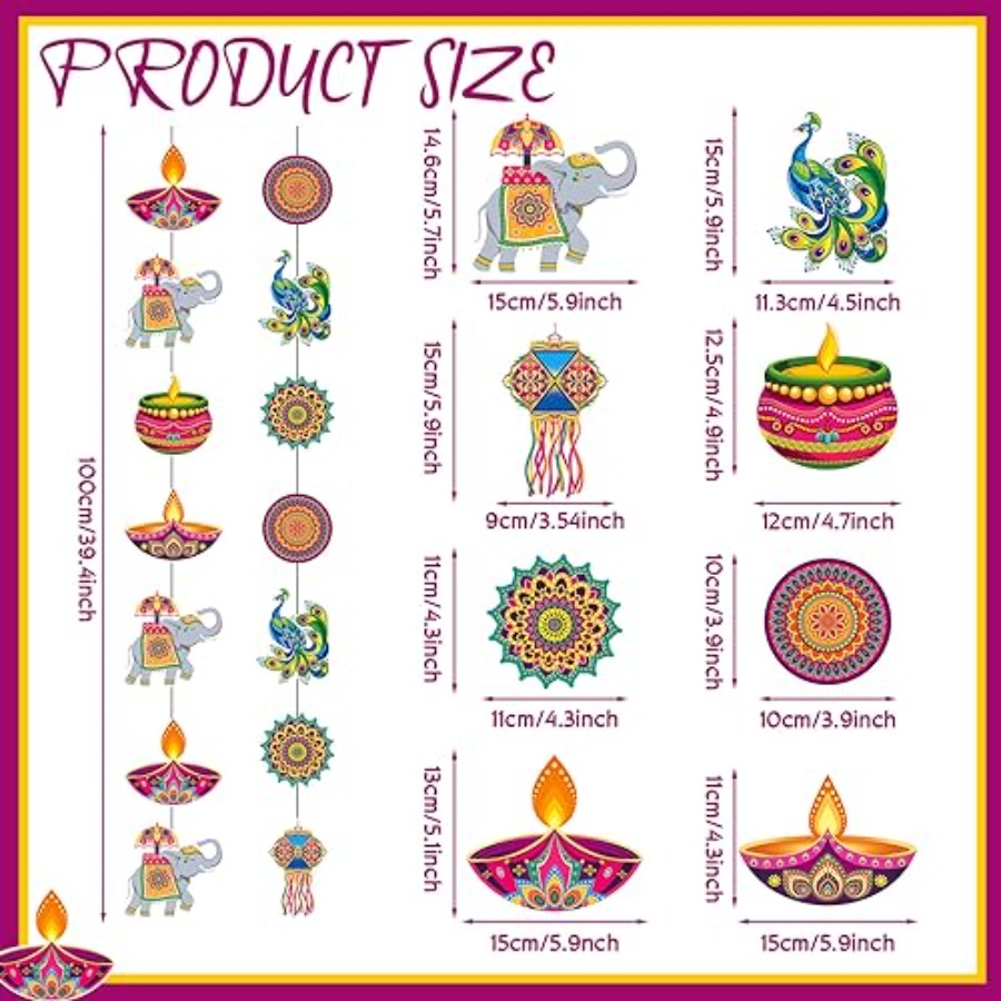 8 pièces de décorations suspen - Lighting Decoration For Diwali avis et prix