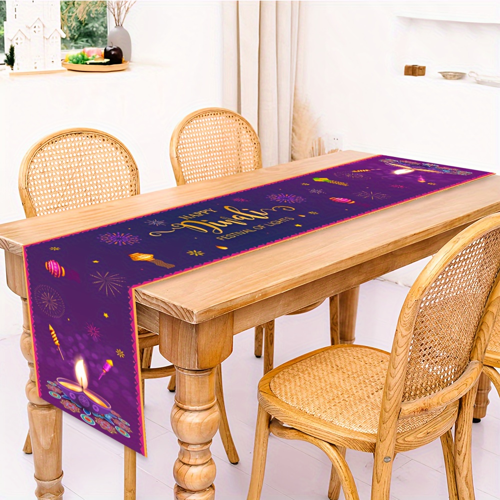 Chemin de table en lin pour le - Lighting Decoration For Diwali avis et prix