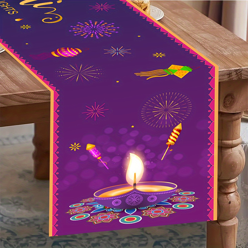 Chemin de table en lin pour le - Lighting Decoration For Diwali avis et prix