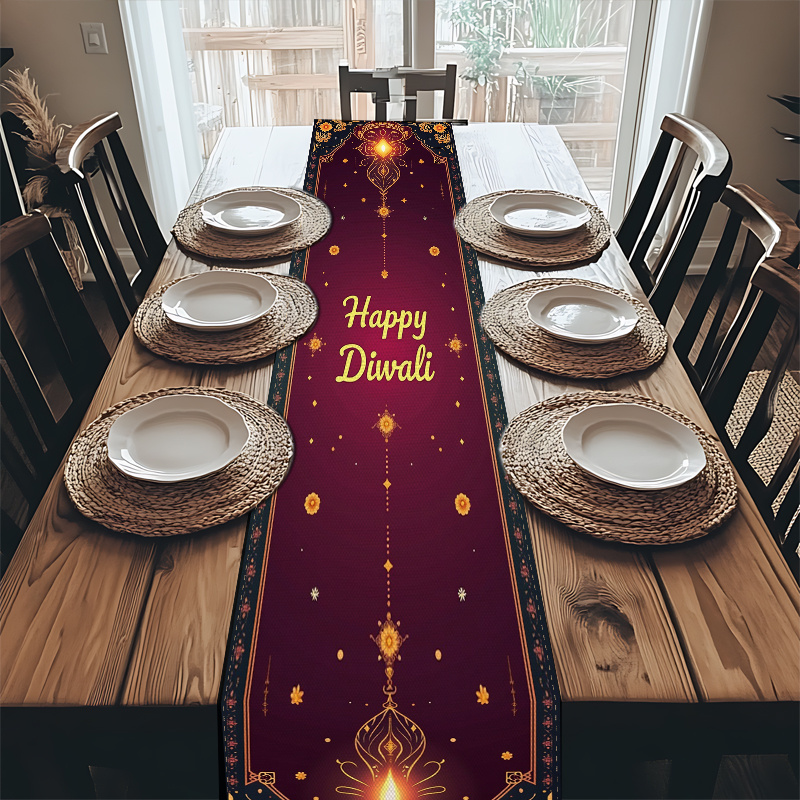 Chemin de table en lin pour le - Lighting Decoration For Diwali avis et prix