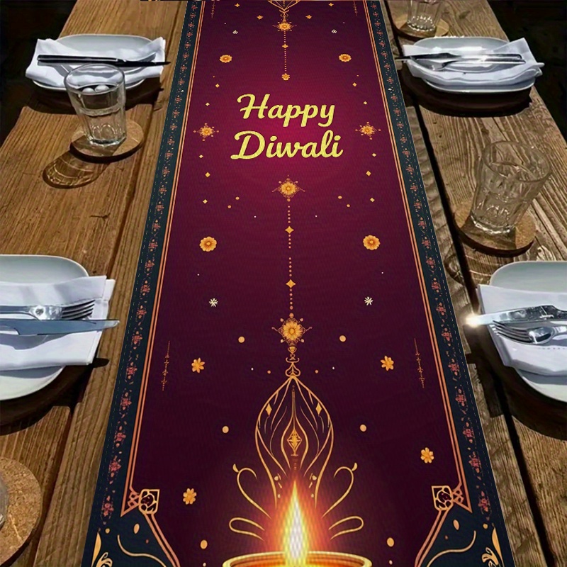 Chemin de table en lin pour le - Lighting Decoration For Diwali avis et prix