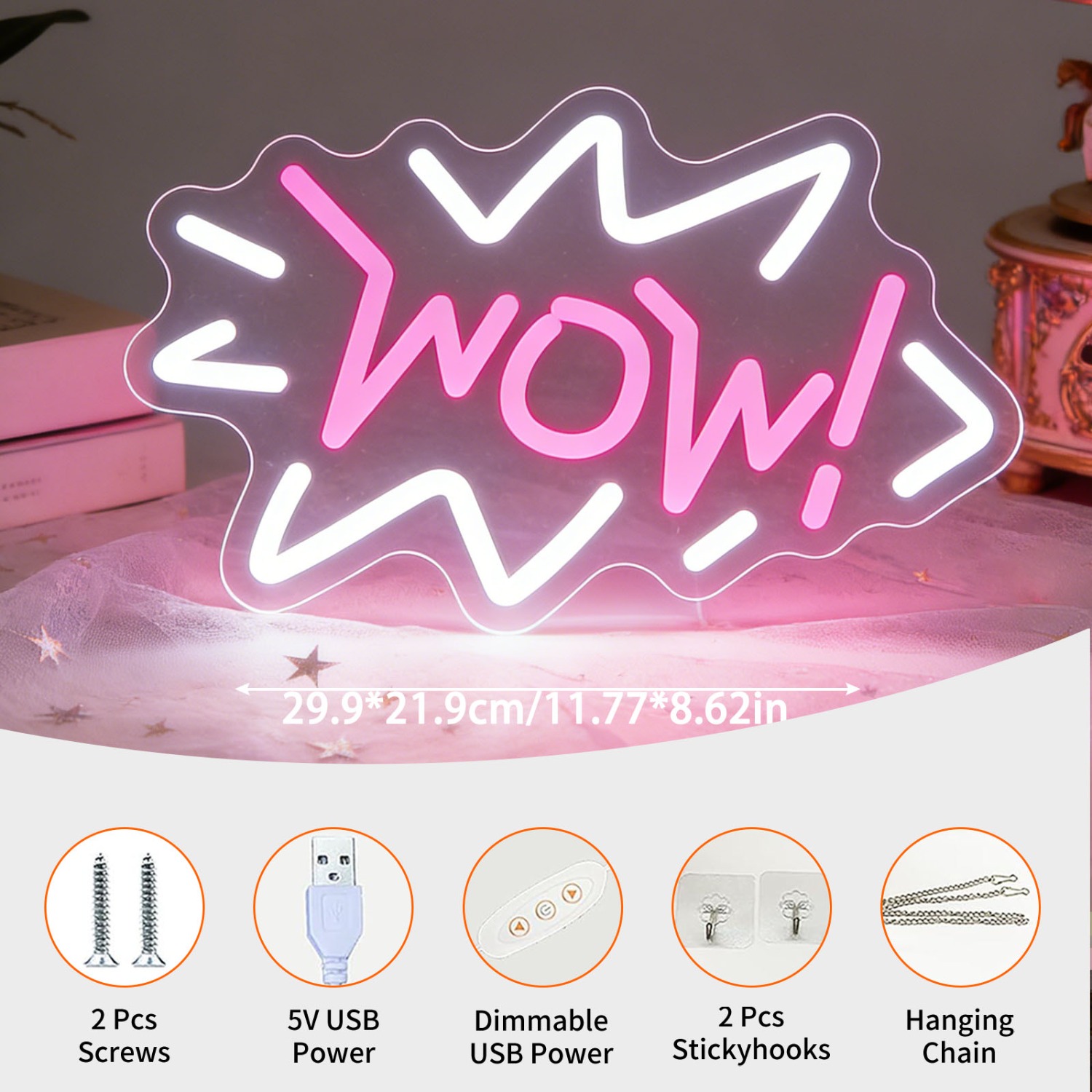 Enseigne néon LED Wow Pop Art, - Lighting Decor Wow avis et prix