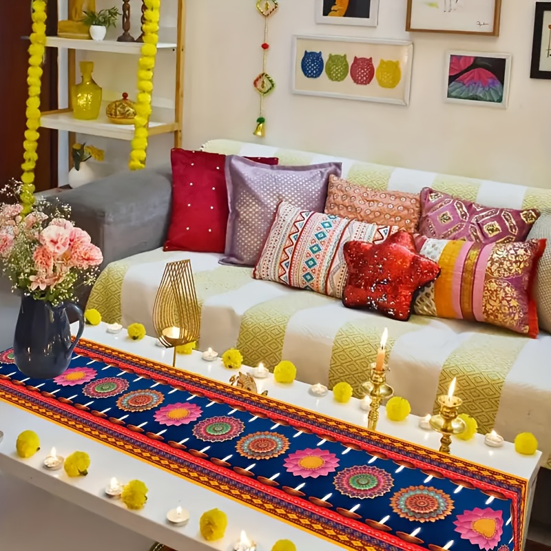 Chemin de table en lin pour le - Lighting Decoration For Diwali avis et prix