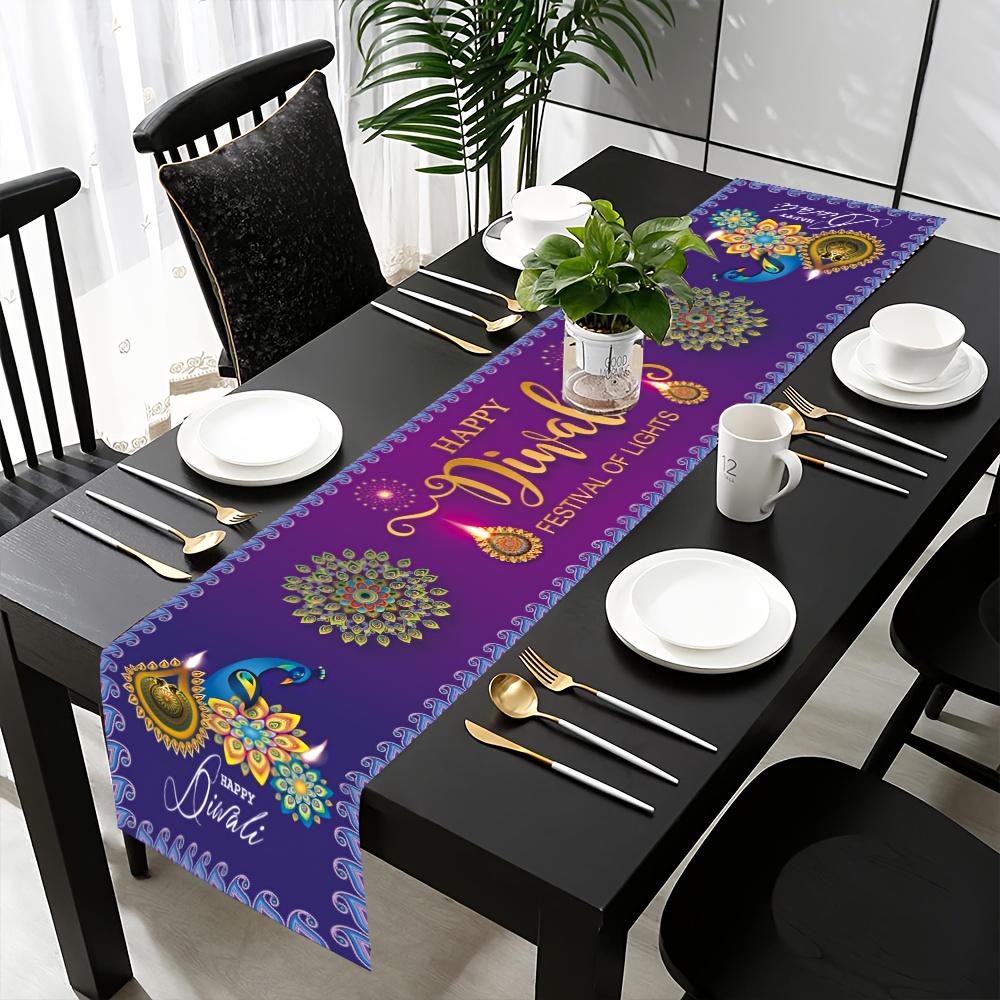 Chemin de table en lin pour le - Lighting Decoration For Diwali avis et prix
