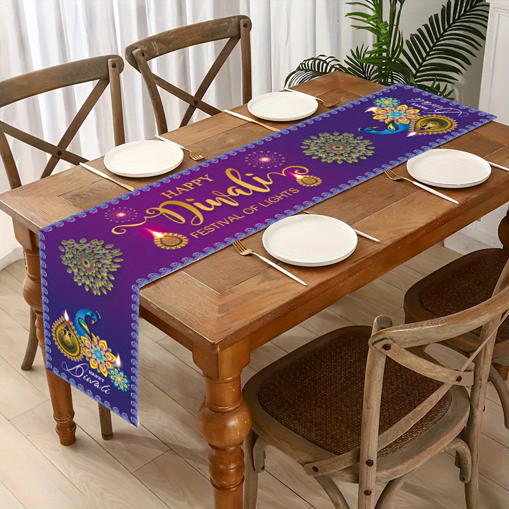 Chemin de table en lin pour le - Lighting Decoration For Diwali avis et prix