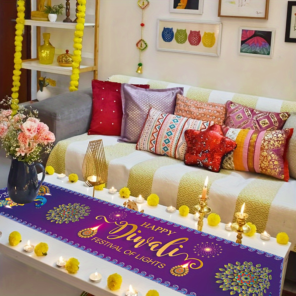 Chemin de table en lin pour le - Lighting Decoration For Diwali avis et prix