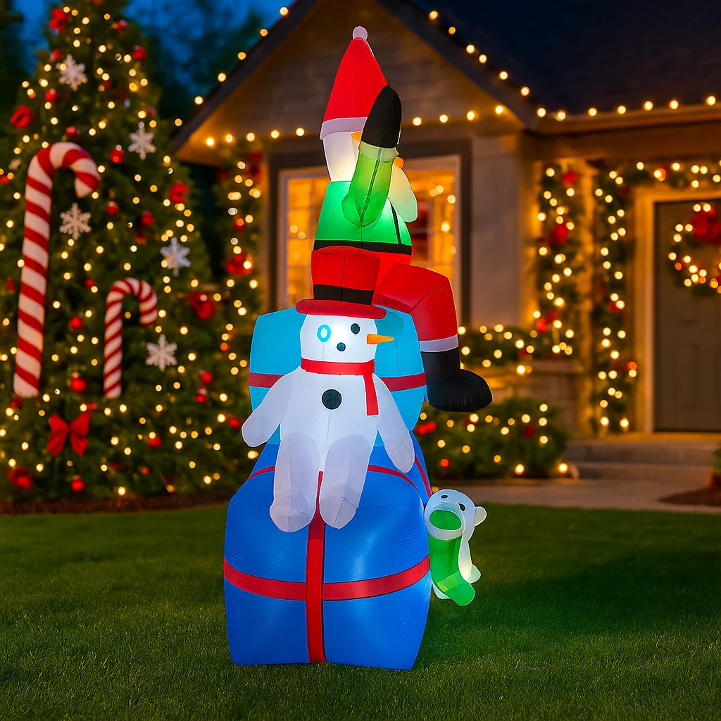 Bonhomme de neige gonflable de - Santa'S Elves Holiday Lighting & Decor Llc avis et prix