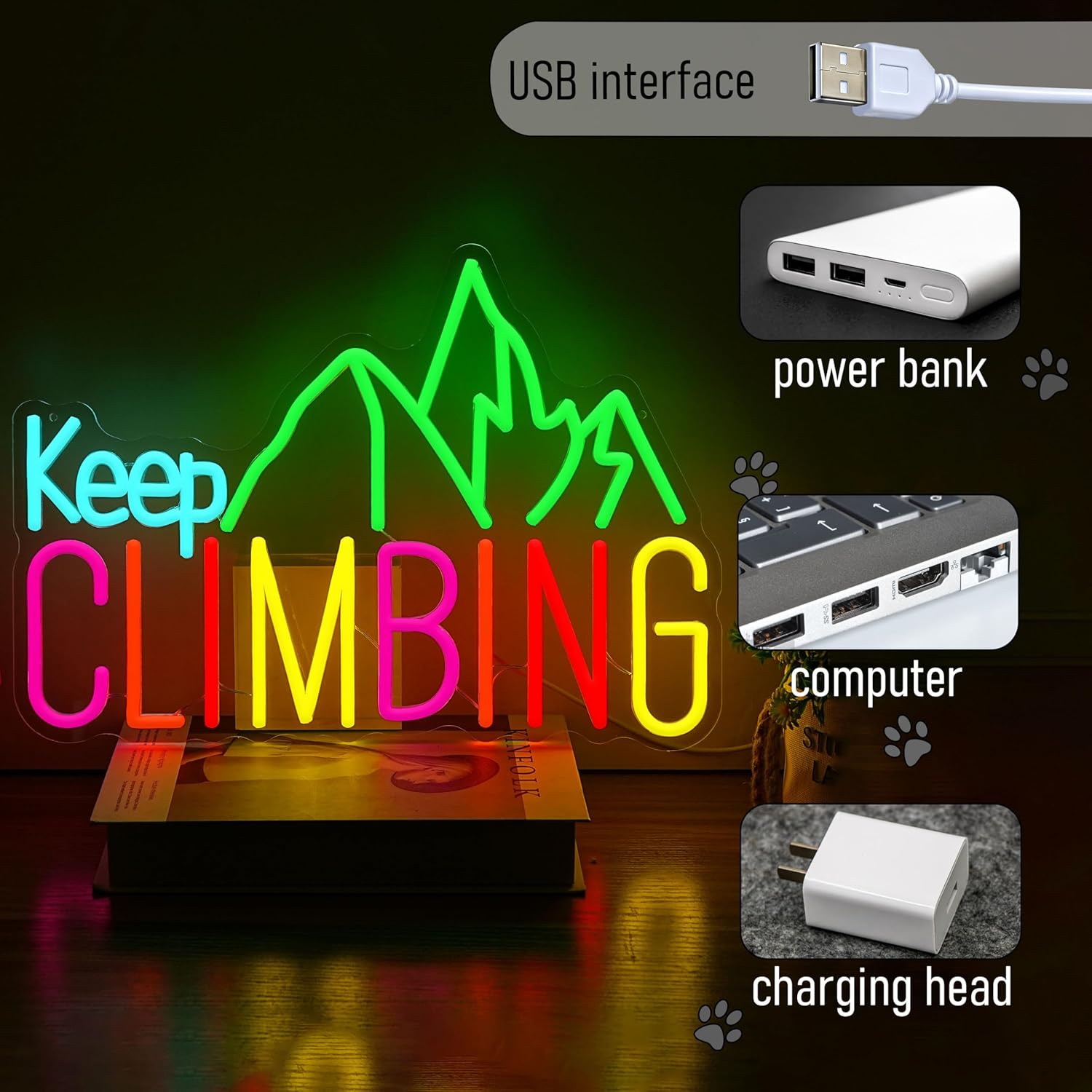 Enseigne néon « Keep Climbing  - Lighting Decor For Bedroom avis et prix