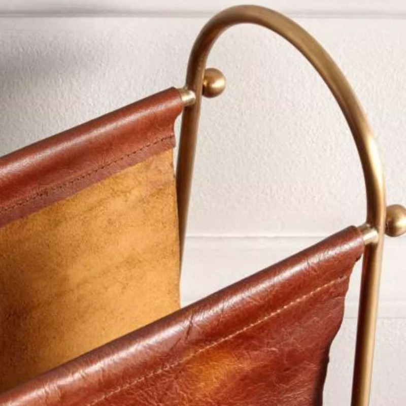 Porte-revues en cuir style rét - Lighting And Decor Magazine avis et prix