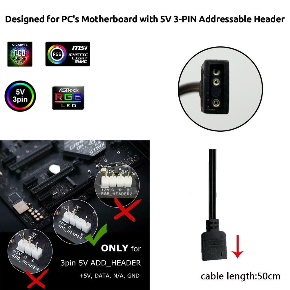 Connecteur 3 broches ARGB 5V p - Lighting Bolt Decor avis et prix