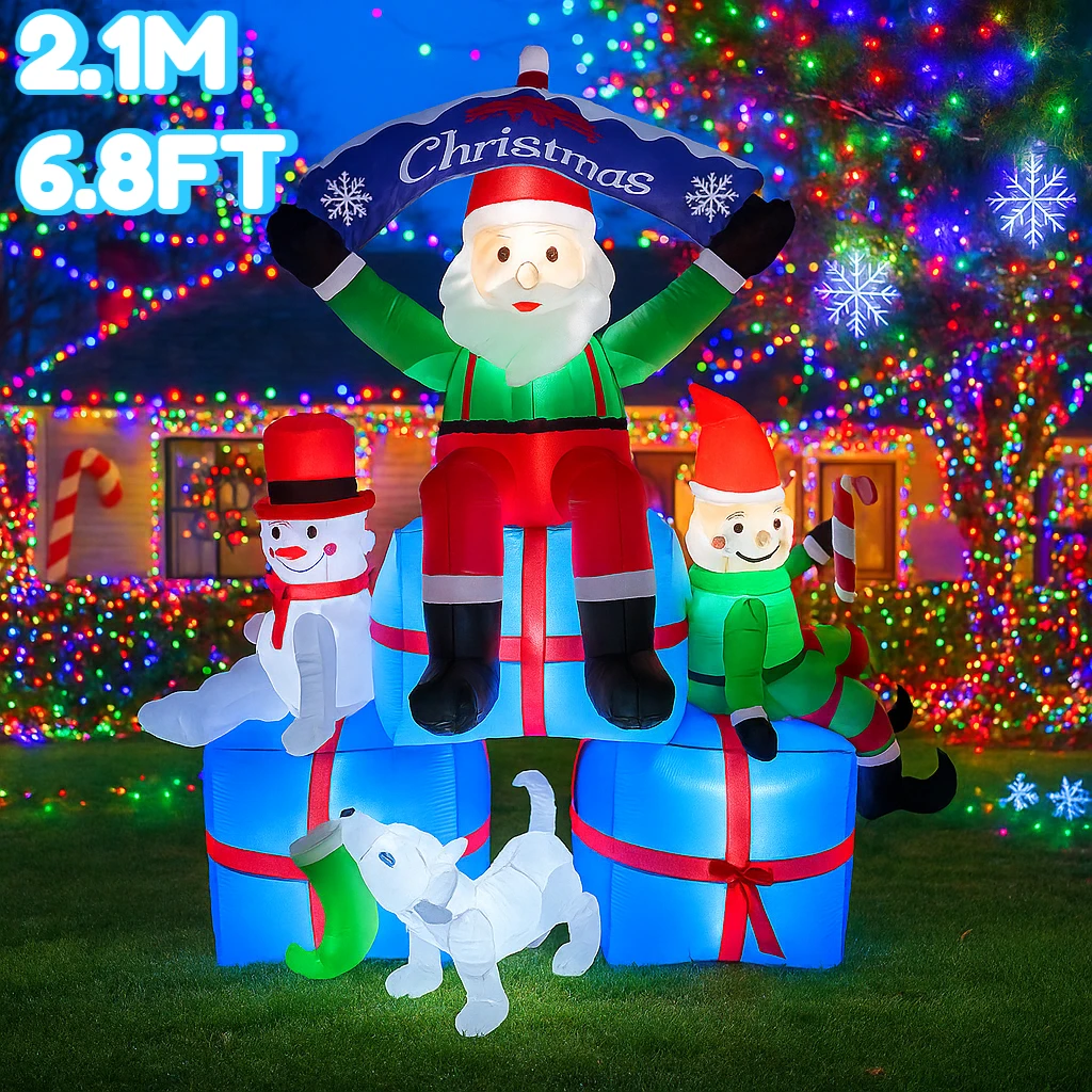 2,1 M/6,8 pieds père noël bonh - Santa'S Elves Holiday Lighting & Decor Llc avis et prix