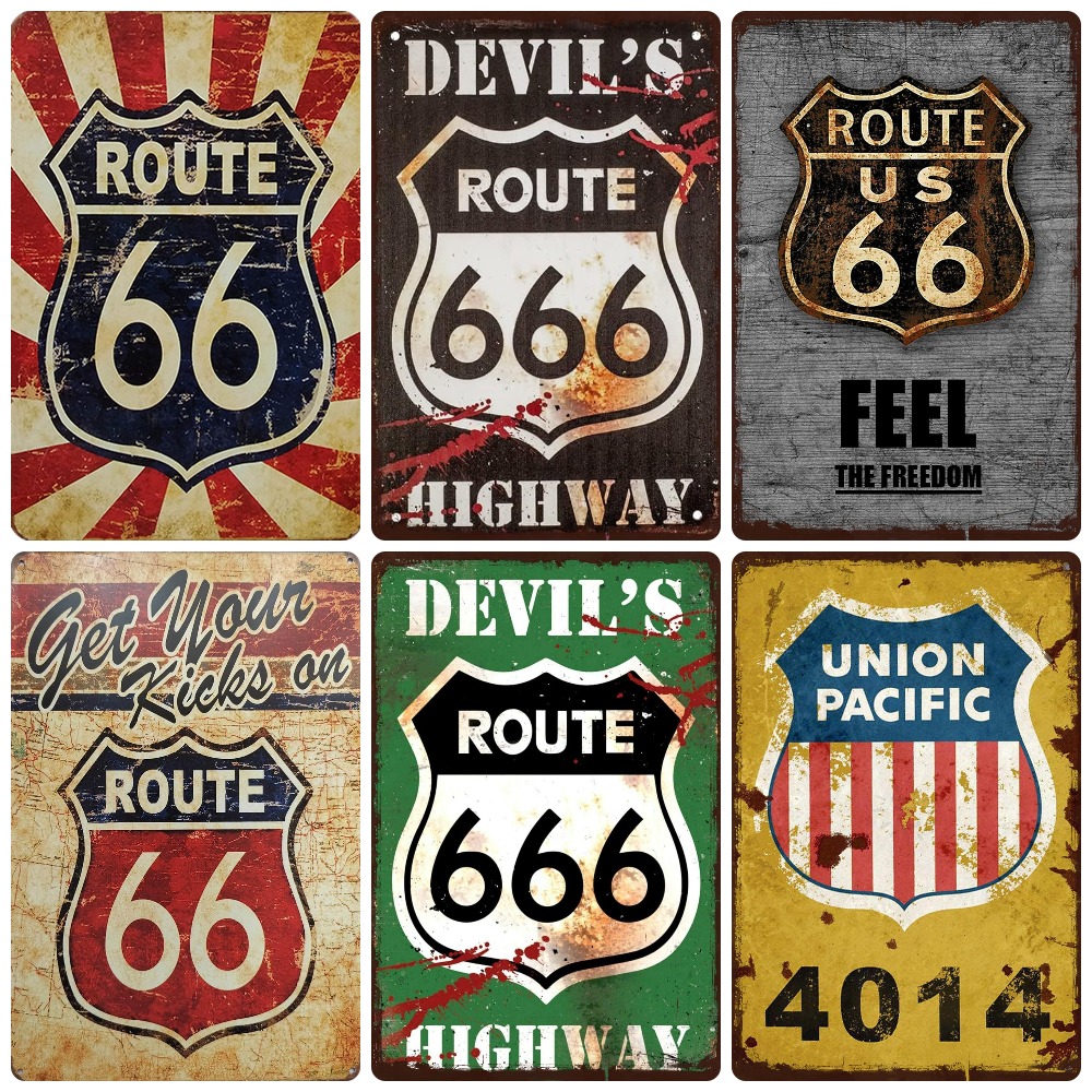 Mother Road Vintage Metal Sign - Lighting Effect Home Decor avis et prix