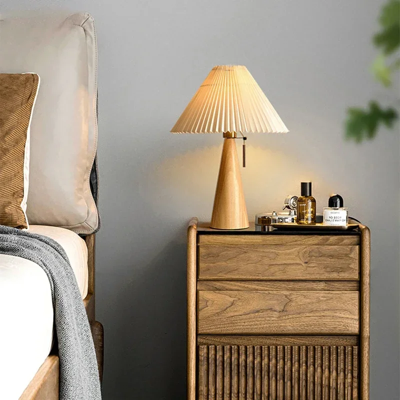 Lampe de table plissée rétro,  - Lighting Decor For Bedroom avis et prix