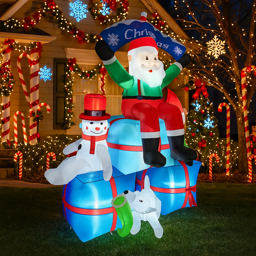 2.1 M/6.8FT gonflable père noë - Santa'S Elves Holiday Lighting & Decor Llc avis et prix